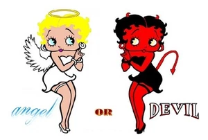 Betty Boop - Ángel o Diablo - Hierro sobre transferencia 5x8 - Imagen 1 de 1