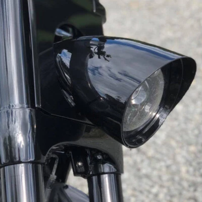 5.75" Black Bullet Headlight For Harley Honda Steed Shadow Cruise Chopper Custom — 第 1/4 张图片