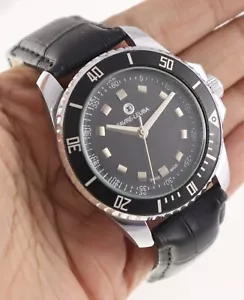 Beautiful Favre Leuba Men Black Dial Rotating Bezel Hand-Winding 17J Wristwatch - Afbeelding 1 van 9
