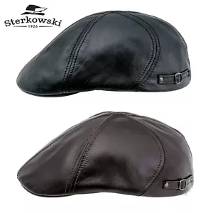 Gorra plana de cuero Sterkowski DODGER Duckbill vintage irlandés varonil niño de papel - Imagen 1 de 13