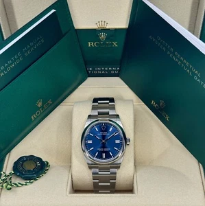 DISCONTINUED Unworn Rolex Oyster Perpetual 36mm, Blue, 126000, dated 2025 - Picture 1 of 14
