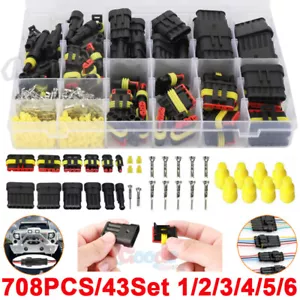 708x Waterproof Car Electrical Connector Terminals Automotive Wire Plug 1-6 pin - Picture 1 of 26