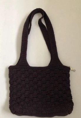 Cartera de hombro The Sak marrón oscuro/púrpura tejido macramé Foto 1 de 4