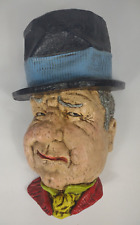 Vintage W.C. Fields Chalkware Head Bust Wall Hanging large 3d William Dukenfield