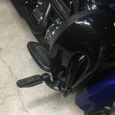 Black Motorcycle Highway Foot Pegs Aluminum Pedal Pads For Harley Road Glide HG - Image 1 of 4