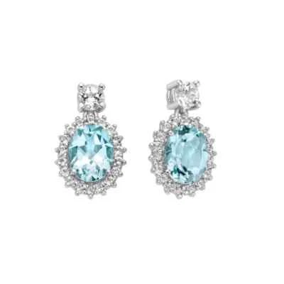 MILUNA ORECCHINI  GEMMA DEL CIELO A OVALE  REFERENZA ERD2968  GARANZIA UFFICIALE - Immagine 1 di 2