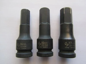 Grey Pneumatic 2914M, 2915M, 2917M 1/2" Drive Metric Hex Driver Impact Socket  - Picture 1 of 6