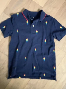 Gap Boys  T-Shirt L 10   Navy Blue /parrot  Polo Collar pre-owned - Picture 1 of 4