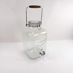 2 1/2Gal Quality Glassware Clear Glass Cold Drinks Square Disp. w/Spout & Handle - Picture 1 of 11