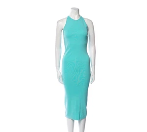 ALC Marc Summer Dew Midi Dress Womens Medium Turquoise Blue Sleeveless Stretch - Picture 1 of 12