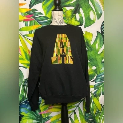 Sudadera Vintage Años 90 Hanes M Ultimate Algodón Printpro Negra “A” Bordada Foto 1 de 4