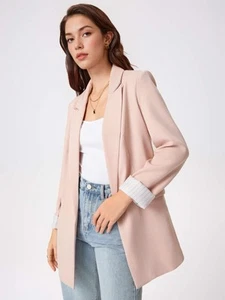 Blazer donna medio grande US 8 ❤️ sidro beige panna maniche lunghe ascelle 44” - Foto 1 di 8