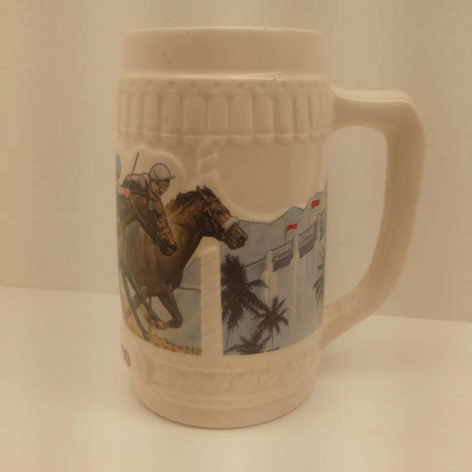 Винтажная кружка для скачек California Santa Anita Park 1987 Oak Tree Assn Beer Stein - Изображение 1 из 4