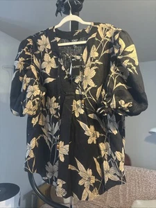 Lauren Ralph Lauren Floral Cotton Hemd Damen Gr. XL White Black Label Hawaii - Bild 1 von 7