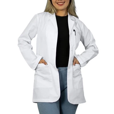 HeedFit 31" Consultation Unisex Lab Coat Premium Quality W/ 3 Pockets & Pen Slot - Image 1 of 4