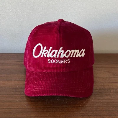 De colección Oklahoma Sooners Deportes Especialidades Pana Sombrero El Cordón Rojo Cremallera Trasera Foto 1 de 4