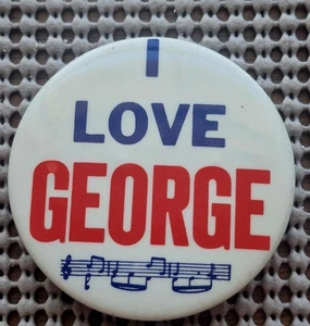 THE BEATLES I Love GEORGE Pin Back Button Badge 2" Retro - Picture 1 of 3