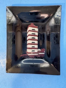 VTG FRANK LLOYD WRIGHT Johnson Wax Building IMAGE small GLASS TRINKET TRAY. - Picture 1 of 8