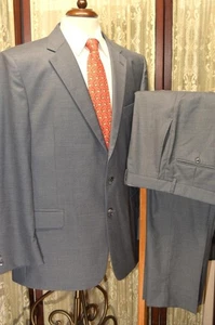 Tuta da lavoro USA Joseph Abboud 46 R grigio tinta unita Super 110s lana 2 sfiato g6j8 - Foto 1 di 16