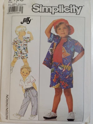 Pants Shorts Shirt Girls Boys 3 4 5 6 Simplicity 9498 Sewing Pattern Pull Jiffy - Image 1 of 4