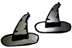 Halloween Witch Hats Table Accent Hardboard Holiday Home Free Standing Decor 8" - Picture 1 of 4