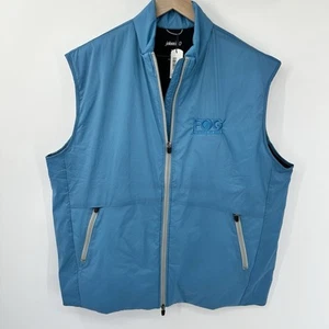 NEU Johnnie-O Fox Weste Delray blau Herren XL durchgehender Reißverschluss $ 178 NEBEL Logo Golf Outdoor - Bild 1 von 13