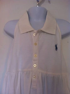 Ralph Lauren Girls Polo Style Halter White Half Back Sherring Size XL (16) NWT - Picture 1 of 6