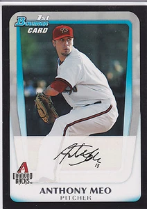Tarjeta de prospectos de draft de Anthony Meo Arizona Diamondbacks 2011 de Bowman - Imagen 1 de 1