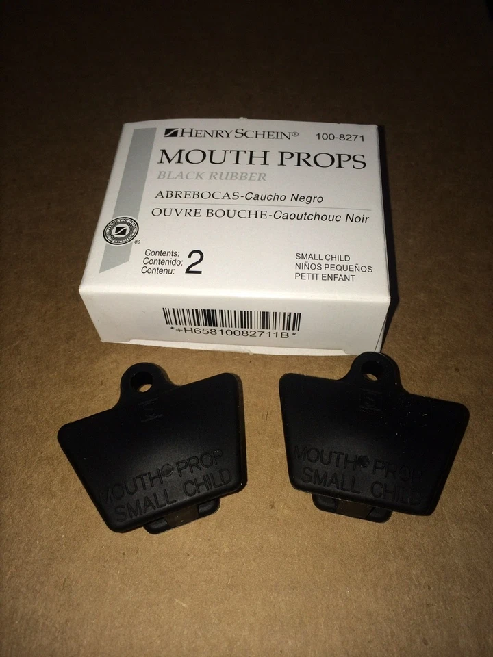 APOYO DE BOCA DENTAL BLOQUE DE MORDIDA NEGRO GOMA NIÑO PEQUEÑO LIBRE DE LÁTEX 2/CAJA,   Foto 1 de 3