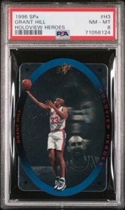 1996 SPx HOLOVIEW HEROES Die-Cut Insert GRANT HILL Pistons # H3 Graded PSA 8 - Bild 1 von 1