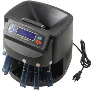 Coin Counter Machine Commercial USD Sorter/Wrapper/Roller Machine Money w/LCD - Picture 1 of 12