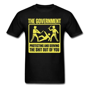 Lustiges T-Shirt Government Protecting and Serving you Brutality Police Tee - Bild 1 von 1