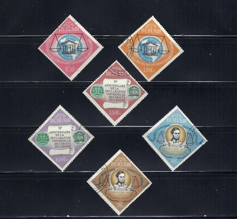 UNESCO   ANNIV. OF THE UNIVERSAL DECLARATION OF HUMAN RIGHTS  ''LINCOLN' BURUNDI Cover