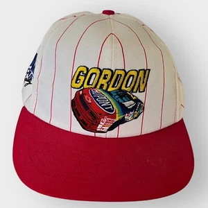 Vintage SKM Snapback Hat Jeff Gordon NASCAR Embroidered Pinstripe Made in USA - Picture 1 of 12