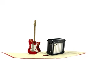 BC Worldwide Ltd handmade 3D pop up card Guitar Birthday Fathers Day Anniversary