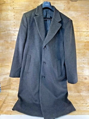 MICHAEL KORS TRENCH OVERCOAT MEN'S 40R LINED FULL LENGTH WOOL CHARCOAL 🔥MINT🔥 - Image 1 of 4