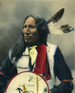 Golpes con nariz Oglala Sioux nativo histórico vintage foto antigua varios tamaños - Imagen 1 de 4