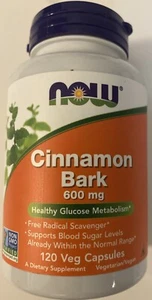 NOW Foods-Cinnamon Bark 600 mg 120 Veg Capsules-Brand New & Sealed - Picture 1 of 2