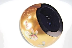 VTG Art Deco/Nouveau Cobalt Glass Orb Ashtray Gold Overlay Free Shipping - Picture 1 of 6