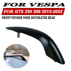 Black Front Fender Nose Decorater Beak For Vespa GTS250 GTS300 GTS 2013-2022 - Imagen 1 de 5