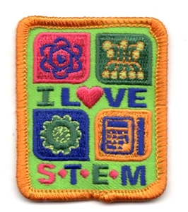 I LOVE STEM Iron On Patch Science Technology Engineering   - Picture 1 of 2
