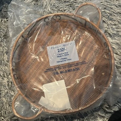 DIFÍCIL DE ENCONTRAR CASA PRINCESA DE LA COLECCIÓN CASUAL HOGAR BANDEJA PARA SERVIR MIMBRE # 2328 Foto 1 de 4