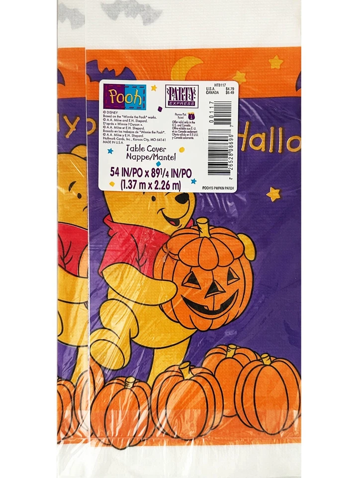 WINNIE THE POOH Pooh's Pumpkin Patch PAPER TABLE COVER (1)  Halloween Party - Image 1 of 1