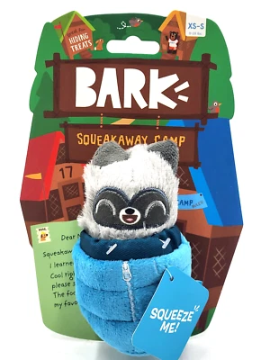 BarkBox Nap Bandit Raccoon XS/S Squeaky Crinkly Plush 2 in 1 Dog Toy 4.5" - Image 1 of 4