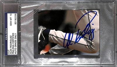 Alex Rodriguez Cut Photo PSA/DNA COA Gem Mint 10 Auto Yankees Mariners Rangers 5 - Image 1 of 4
