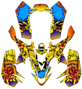 2007-2020 LTZ 90 ZANY Yellow Senge Graphics Kit Compatible with Suzuki - Picture 1 of 7