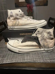 Rare Metallica Converse AND JUSTICE FOR ALL Sneakers Men’s 13 AUTHENTIC 2008 - Picture 1 of 12