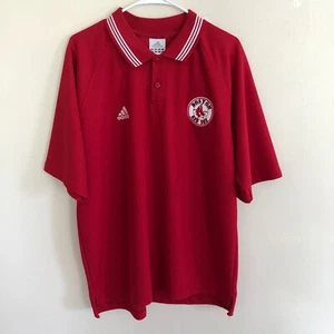 Vintage Herren Adidas Boston Red Sox Poloshirt Gr. L rot Piqué Strick LOGOS Korea - Bild 1 von 12