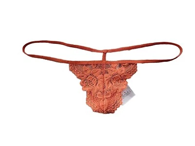 NEW Fredricks Of Hollywood Micro G String Size Medium Women's Lace Coral Jessica - Image 1 of 4
