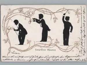 Lot 3 Otto Böhler Österreichische Silhouette Komponist Postkarten Wagner Mahler Strauss - Bild 1 von 6